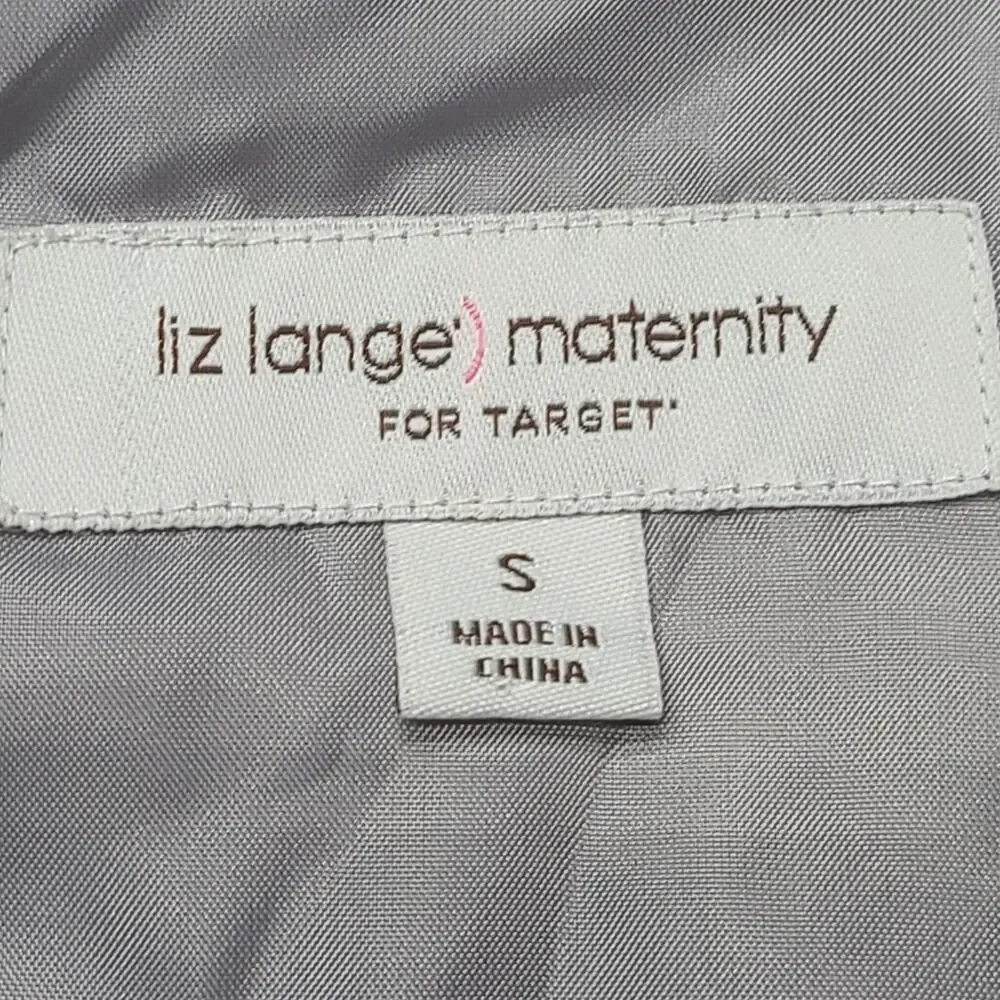 Liz Lange‎ Maternity Dress Womens Small Silver Velvet Sequin Strap V Neck A-Line